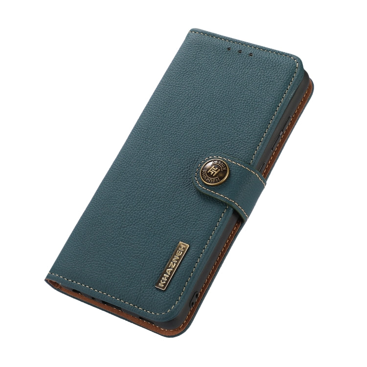 For Sony Xperia 10 VI KHAZNEH Custer Genuine Leather RFID Phone Case(Green) - Sony Cases by PMC TechLife | Online Shopping South Africa | PMC TechLife | Buy Now Pay Later Mobicred