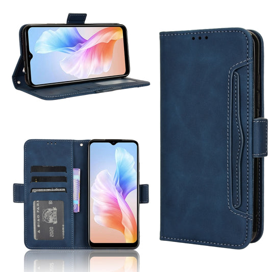 For Doogee X98 Skin Feel Calf Texture Card Slots Leather Phone Case(Blue) - Doogee Cases by PMC Jewellery | Online Shopping South Africa | PMC Jewellery | Buy Now Pay Later Mobicred