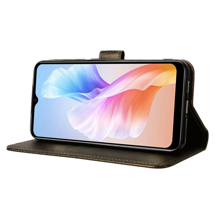 For Doogee X98 Diamond Texture Leather Phone Case(Brown) - Doogee Cases by PMC TechLife | Online Shopping South Africa | PMC TechLife | Buy Now Pay Later Mobicred