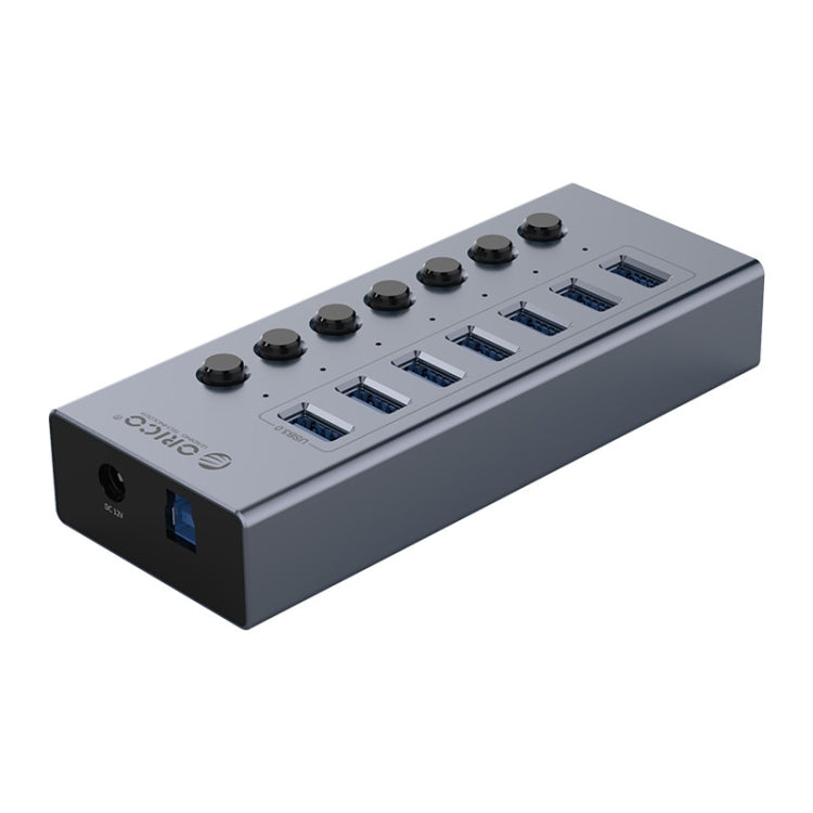 ORICO BT2U3-7AB-GY-BP 7 Ports USB 3.0 HUB with Individual Switches(UK Plug) - USB 3.0 HUB by ORICO | Online Shopping South Africa | PMC Jewellery | Buy Now Pay Later Mobicred