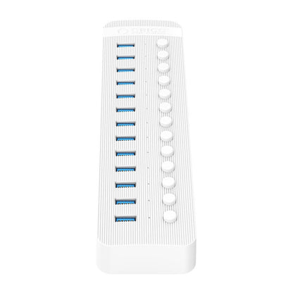 ORICO CT2U3-13AB Plastic Stripes 13 Ports USB 3.0 HUB with Individual Switches, Plug:UK Plug(White) - USB 3.0 HUB by ORICO | Online Shopping South Africa | PMC Jewellery | Buy Now Pay Later Mobicred