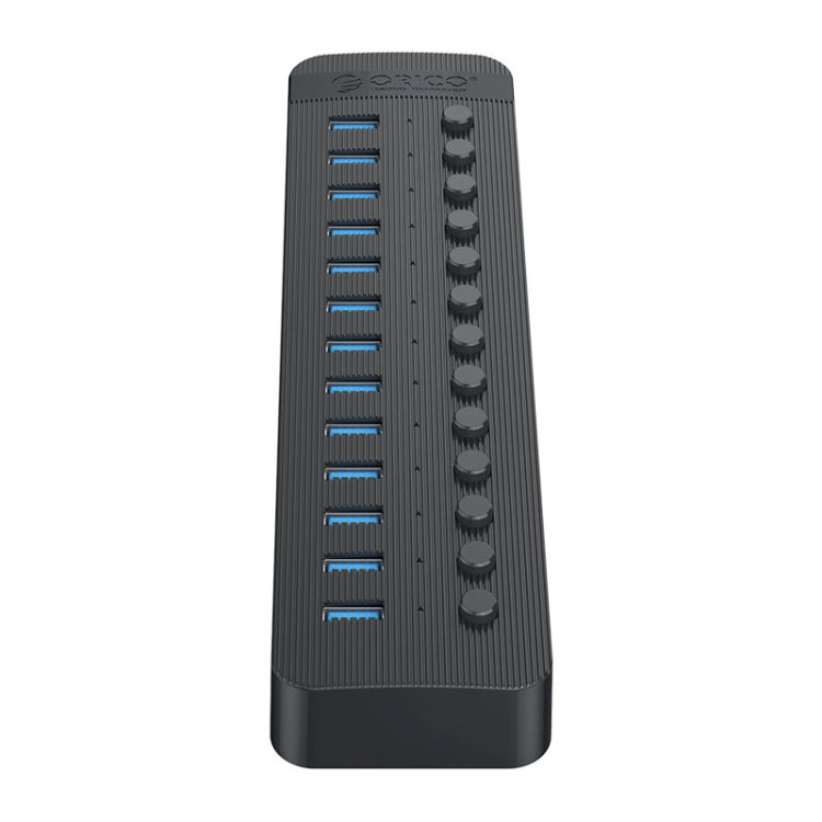 ORICO CT2U3-13AB Plastic Stripes 13 Ports USB 3.0 HUB with Individual Switches, Plug:US Plug(Black) - USB 3.0 HUB by ORICO | Online Shopping South Africa | PMC Jewellery | Buy Now Pay Later Mobicred