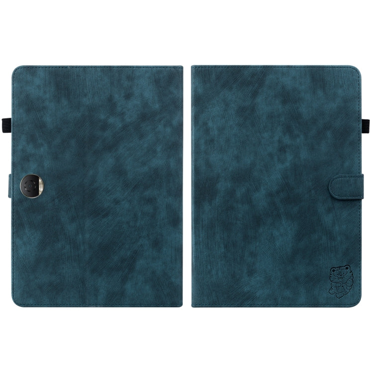 For Honor Pad 9 12.1 Embossed Tiger Pattern Leather Tablet Case(Dark Blue) - Honor by PMC TechLife | Online Shopping South Africa | PMC TechLife | Buy Now Pay Later Mobicred