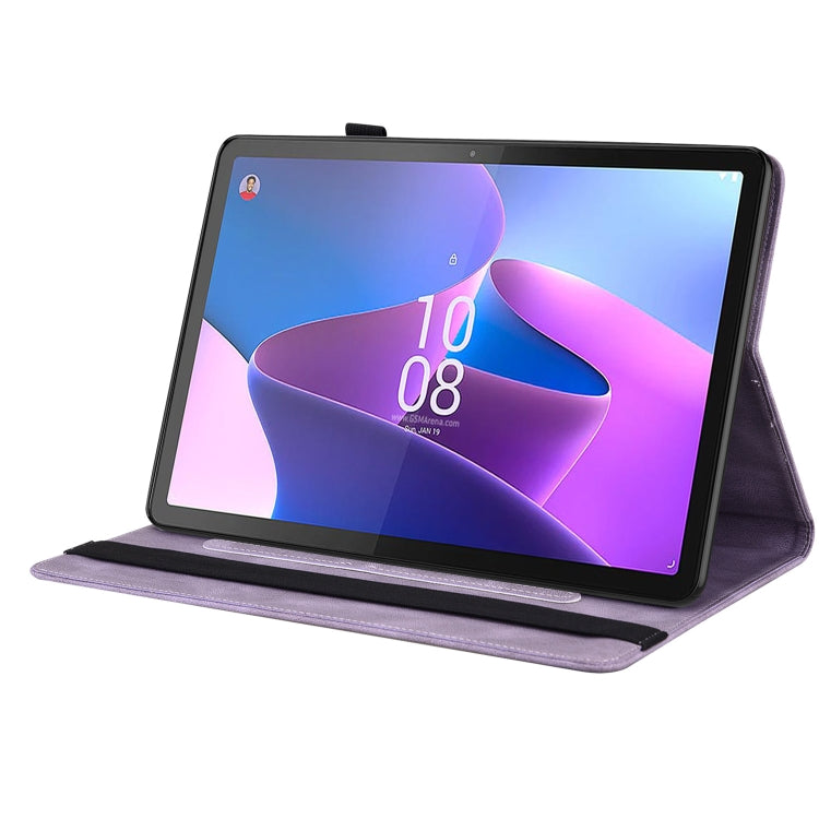 For Lenovo Tab P12 Butterfly Flower Embossed Leather Tablet Case(Purple) - Lenovo by PMC TechLife | Online Shopping South Africa | PMC TechLife | Buy Now Pay Later Mobicred