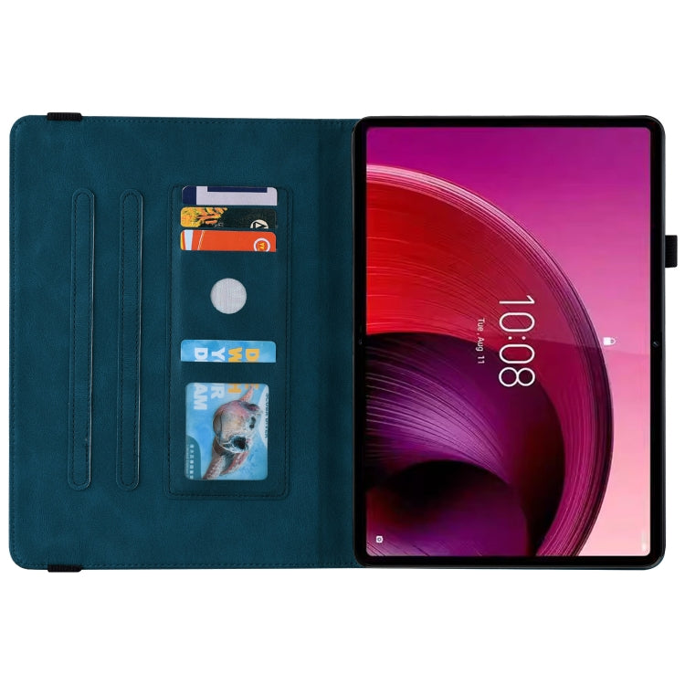For Lenovo Tab M11/Xiaoxin Pad 11 2024 Butterfly Flower Embossed Leather Tablet Case(Blue) - Lenovo by PMC Jewellery | Online Shopping South Africa | PMC Jewellery | Buy Now Pay Later Mobicred