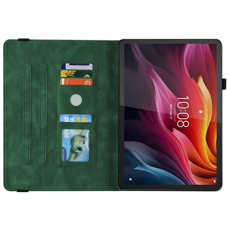 For Lenovo Tab K11 Plus Butterfly Flower Embossed Leather Tablet Case(Green) - Lenovo by PMC TechLife | Online Shopping South Africa | PMC TechLife | Buy Now Pay Later Mobicred
