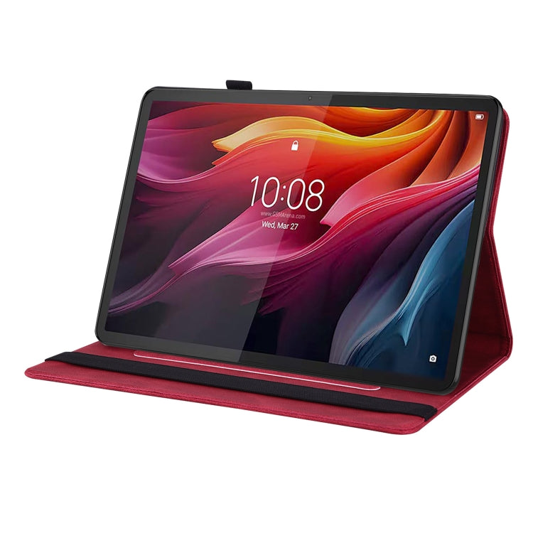 For Lenovo Tab K11 Plus Butterfly Flower Embossed Leather Tablet Case(Red) - Lenovo by PMC TechLife | Online Shopping South Africa | PMC TechLife | Buy Now Pay Later Mobicred