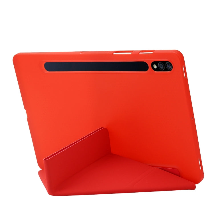 For Samsung Galaxy Tab S10+ / S9+ Deformation Silicone Leather Tablet Case(Red) - Galaxy Tab S9+ Cases by PMC Jewellery | Online Shopping South Africa | PMC Jewellery | Buy Now Pay Later Mobicred