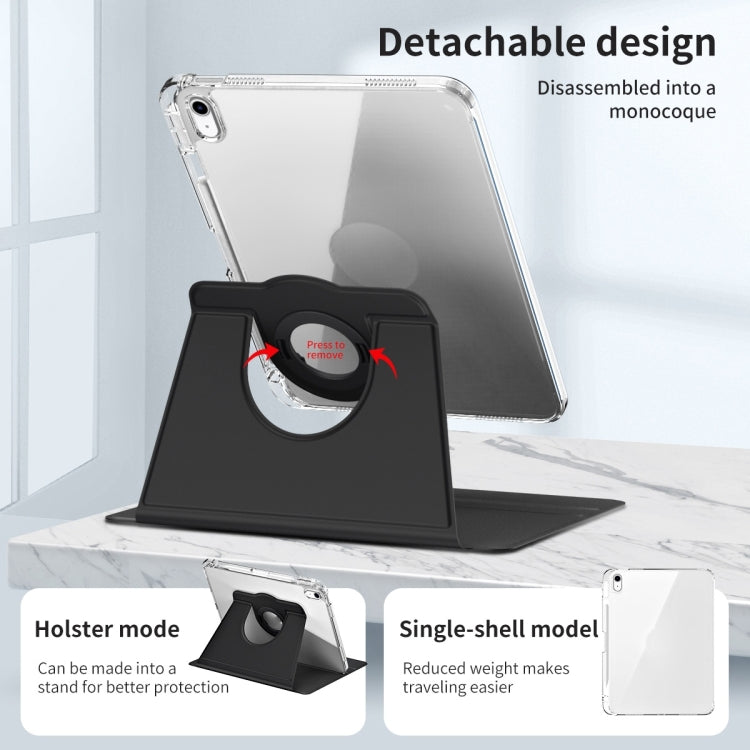 For iPad Air 11 2024 360 Rotation Detachable Clear Acrylic Leather Tablet Case(Black) - iPad Air 11 2024 Cases by PMC TechLife | Online Shopping South Africa | PMC TechLife | Buy Now Pay Later Mobicred