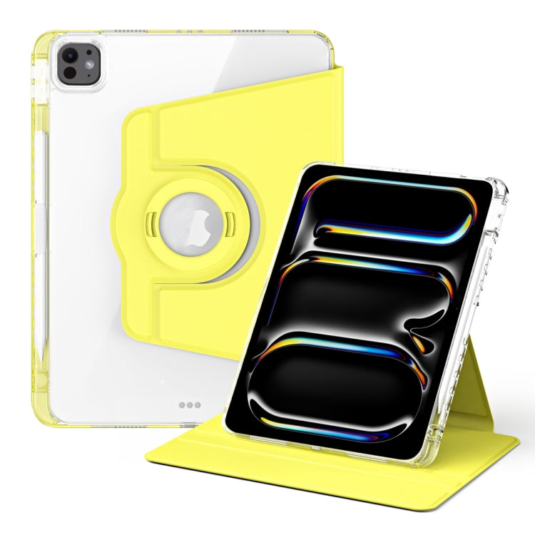 For iPad Pro 11 2024 360 Rotation Detachable Clear Acrylic Leather Tablet Case(Yellow) - free shipping - PMC TechLife - Order now!