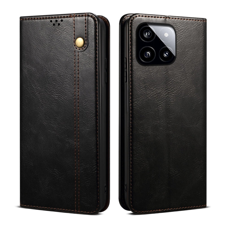 For Xiaomi Redmi K70/K70 Pro Oil Wax Crazy Horse Texture Leather Phone Case(Black) - K70 Pro Cases by PMC Jewellery | Online Shopping South Africa | PMC Jewellery | Buy Now Pay Later Mobicred