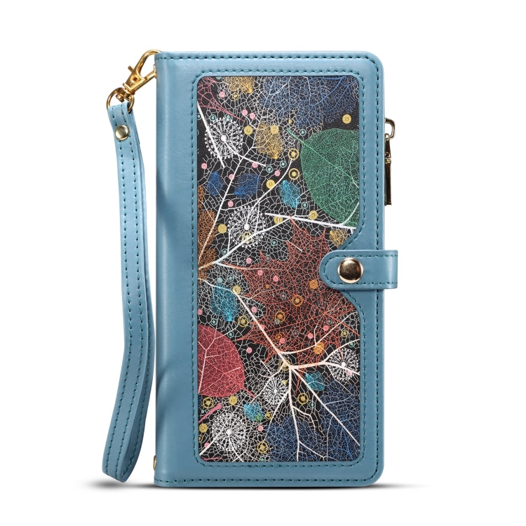 For Motorola Moto E14 ESEBLE Star Series Lanyard Zipper Wallet RFID Leather Case(Blue) - Motorola Cases by ESEBLE | Online Shopping South Africa | PMC TechLife | Buy Now Pay Later Mobicred