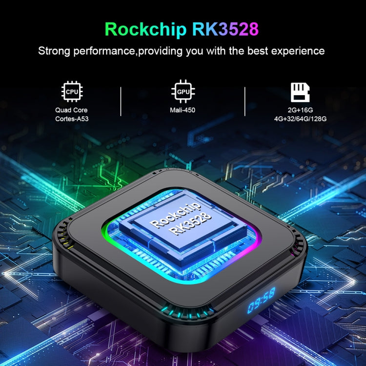 HK1 RBOX K8 8K Android 13.0 Smart TV Box with Remote Control, 4GB+32GB, RK3528 Quad-Core(EU Plug) - Others by PMC TechLife | Online Shopping South Africa | PMC TechLife | Buy Now Pay Later Mobicred