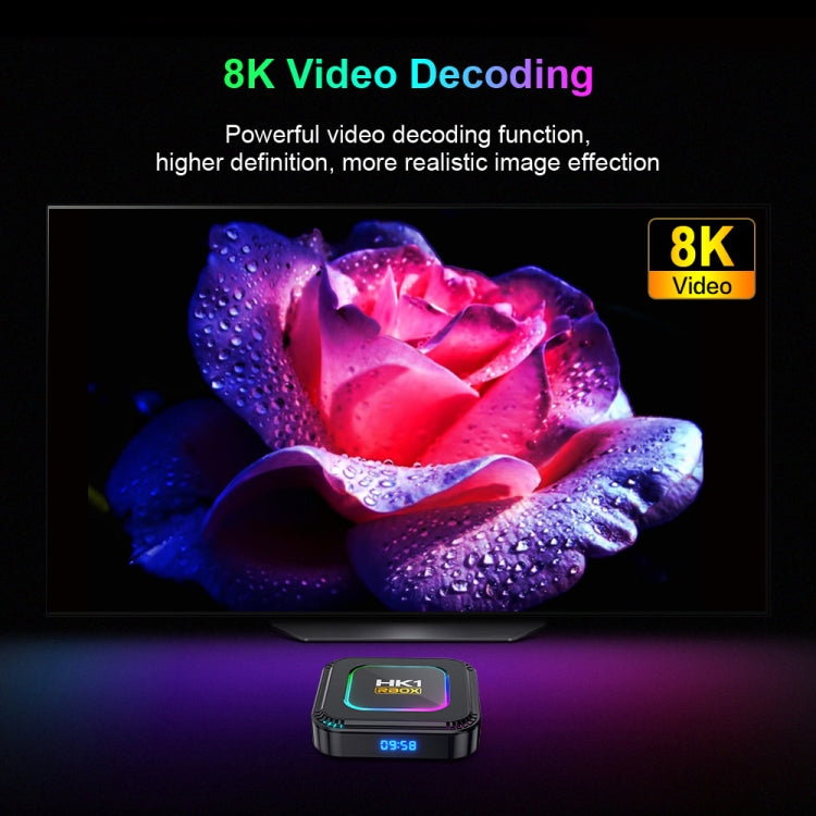 HK1 RBOX K8 8K Android 13.0 Smart TV Box with Remote Control, 4GB+32GB, RK3528 Quad-Core(EU Plug) - Others by PMC TechLife | Online Shopping South Africa | PMC TechLife | Buy Now Pay Later Mobicred