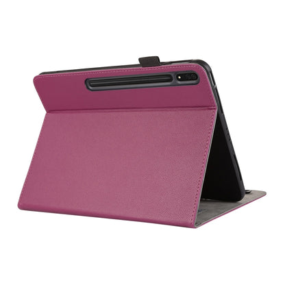 For Samsung Galaxy Tab S9 Ultra / S8 Ultra Litchi Texture Leather Sucker Tablet Case(Purple) - Galaxy Tab S9 Ultra Cases by PMC Jewellery | Online Shopping South Africa | PMC Jewellery | Buy Now Pay Later Mobicred