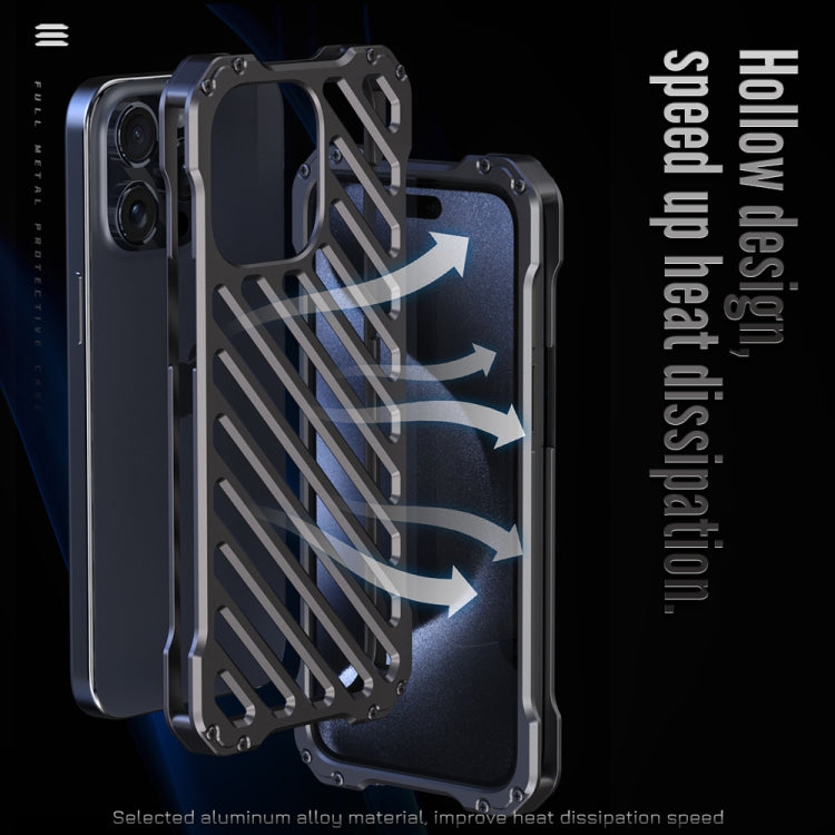 For iPhone 15 R-JUST Breathable Armor Phone Case(Space Grey) - iPhone 15 Cases by R-JUST | Online Shopping South Africa | PMC Jewellery
