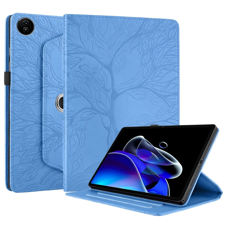 For Realme Pad 2 Tree Life Embossed Rotation Leather Tablet Case(Blue) - Realme by PMC TechLife | Online Shopping South Africa | PMC TechLife | Buy Now Pay Later Mobicred