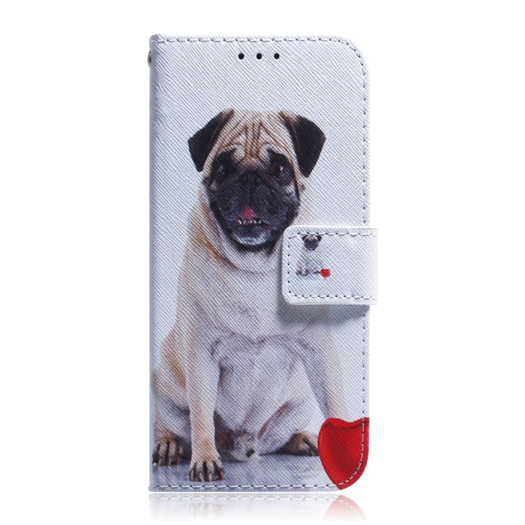 For Motorola Edge 2024 Coloured Drawing Flip Leather Phone Case(Pug) - Motorola Cases by PMC Jewellery | Online Shopping South Africa | PMC Jewellery | Buy Now Pay Later Mobicred