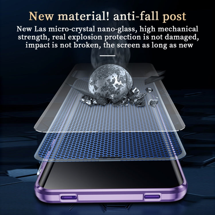 For Huawei Mate 60 Double-sided Plain Leather Glass Phone Case(Purple) - Huawei Cases by PMC TechLife | Online Shopping South Africa | PMC TechLife | Buy Now Pay Later Mobicred