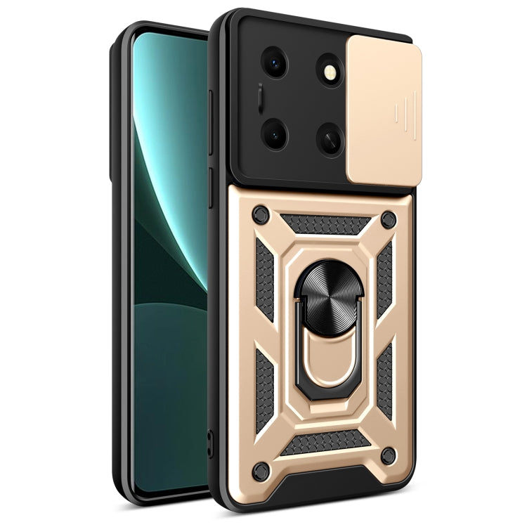 For Infinix Note 30i Sliding Camera Cover Design TPU+PC Phone Case(Gold) - Infinix Cases by PMC Jewellery | Online Shopping South Africa | PMC Jewellery | Buy Now Pay Later Mobicred