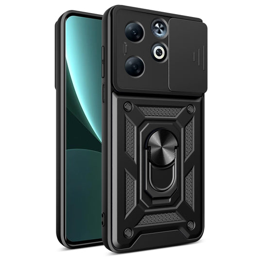 For Infinix Smart 8 Plus / 8 Pro Sliding Camera Cover Design TPU+PC Phone Case(Black) - Infinix Cases by PMC Jewellery | Online Shopping South Africa | PMC Jewellery | Buy Now Pay Later Mobicred