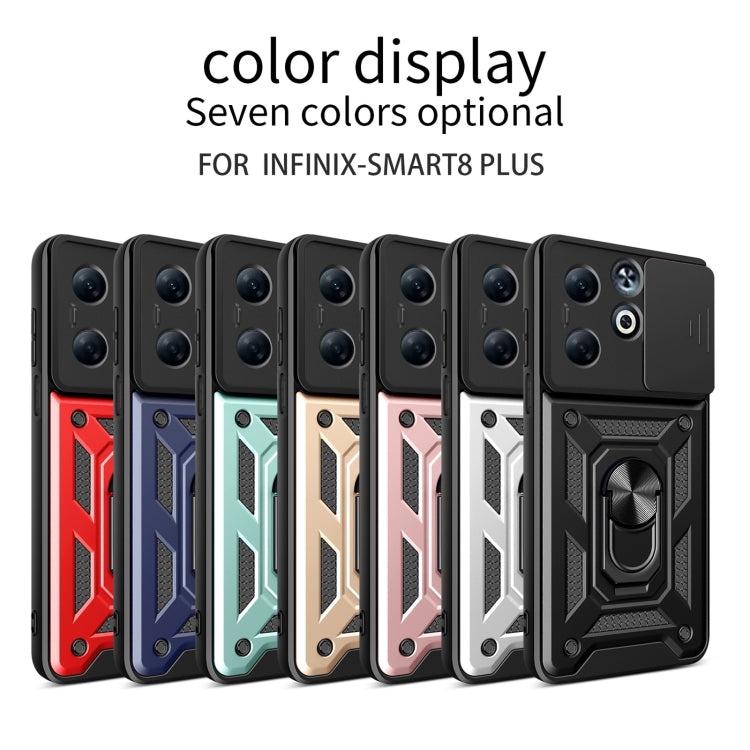 For Infinix Smart 8 Plus / 8 Pro Sliding Camera Cover Design TPU+PC Phone Case(Gold) - Infinix Cases by PMC TechLife | Online Shopping South Africa | PMC TechLife | Buy Now Pay Later Mobicred