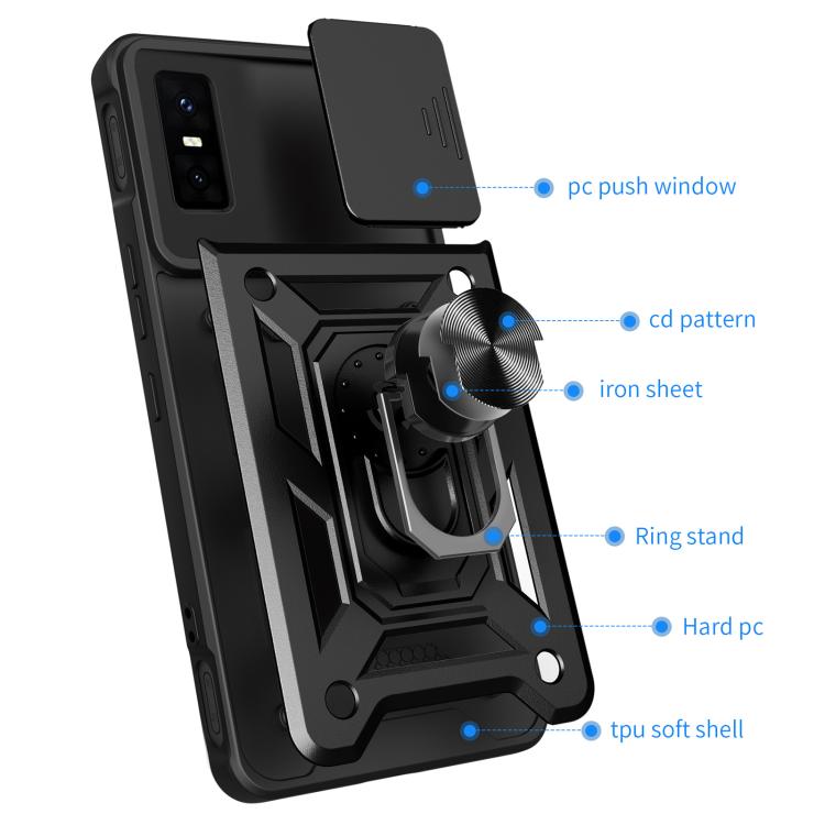 For Infinix GT 30 Pro Sliding Camera Cover Design TPU+PC Phone Case(Black) - free shipping - PMC TechLife - Order now!