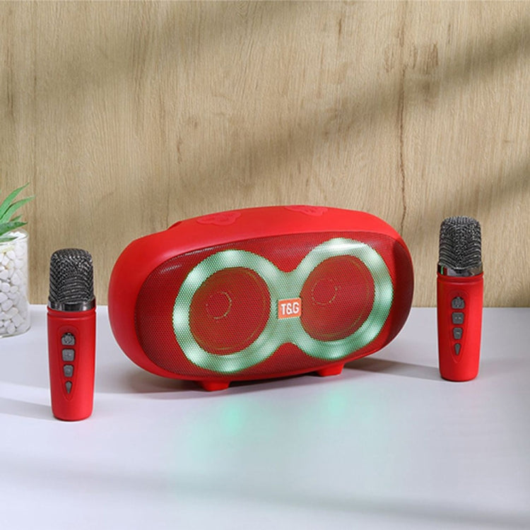 T&G TG542 LED Flash Wireless Bluetooth Karaoke Speaker with Microphone(Red) - free shipping - PMC Jewellery - Order now!