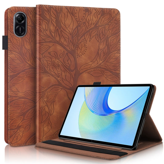 For Honor Pad X9 / X8 Pro Tree Life Series Embossed Leather Tablet Case(Brown) - Honor by PMC Jewellery | Online Shopping South Africa | PMC Jewellery | Buy Now Pay Later Mobicred