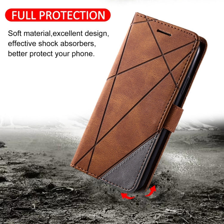 For iPhone 16 Pro Skin Feel Splicing Leather Phone Case(Brown) - iPhone 16 Pro Cases by PMC Jewellery | Online Shopping South Africa | PMC Jewellery | Buy Now Pay Later Mobicred