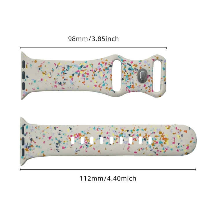 For Apple Watch Serie 9 41mm Floral Silicone Watch Band(Starlight) - Watch Bands by PMC TechLife | Online Shopping South Africa | PMC TechLife
