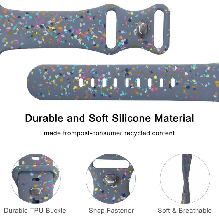 For Apple Watch 42mm Floral Silicone Watch Band(Grey) - Watch Bands by PMC TechLife | Online Shopping South Africa | PMC TechLife