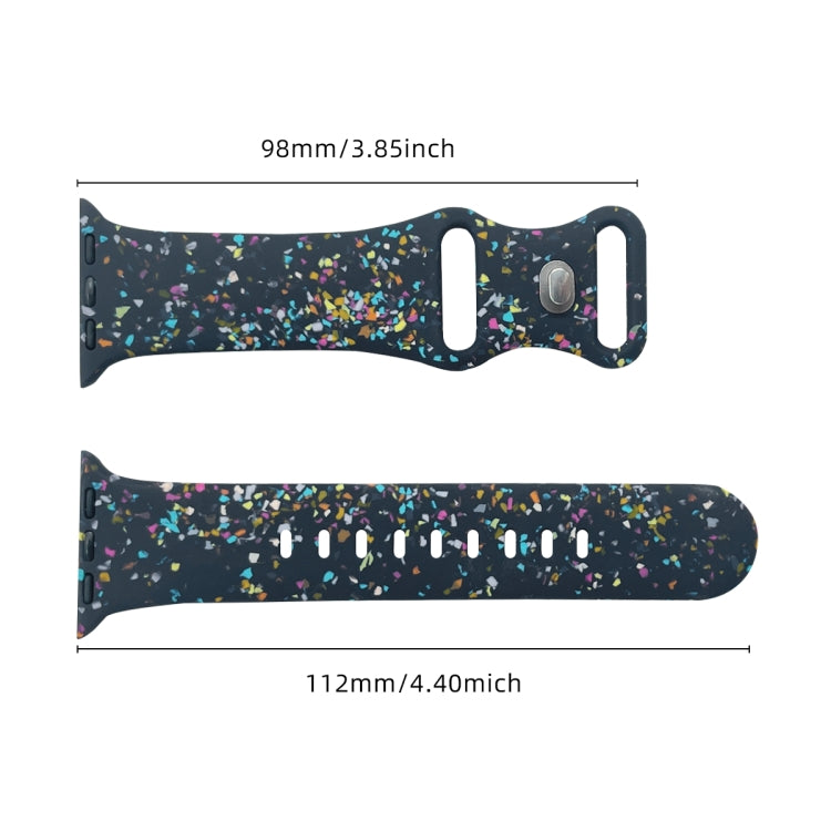 For Apple Watch 42mm Floral Silicone Watch Band(Blue) - Watch Bands by PMC TechLife | Online Shopping South Africa | PMC TechLife