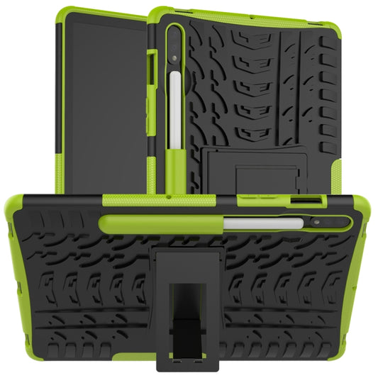 For Samsung Galaxy Tab S9 / S7 / S8 Tire Texture TPU + PC Tablet Case(Green) - Galaxy Tab S9 Cases by PMC Jewellery | Online Shopping South Africa | PMC Jewellery | Buy Now Pay Later Mobicred