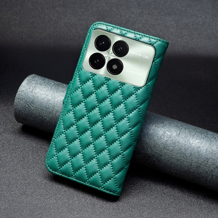 For Xiaomi Redmi K70 / K70 Pro Diamond Lattice Wallet Leather Flip Phone Case(Green) - K70 Pro Cases by PMC Jewellery | Online Shopping South Africa | PMC Jewellery | Buy Now Pay Later Mobicred