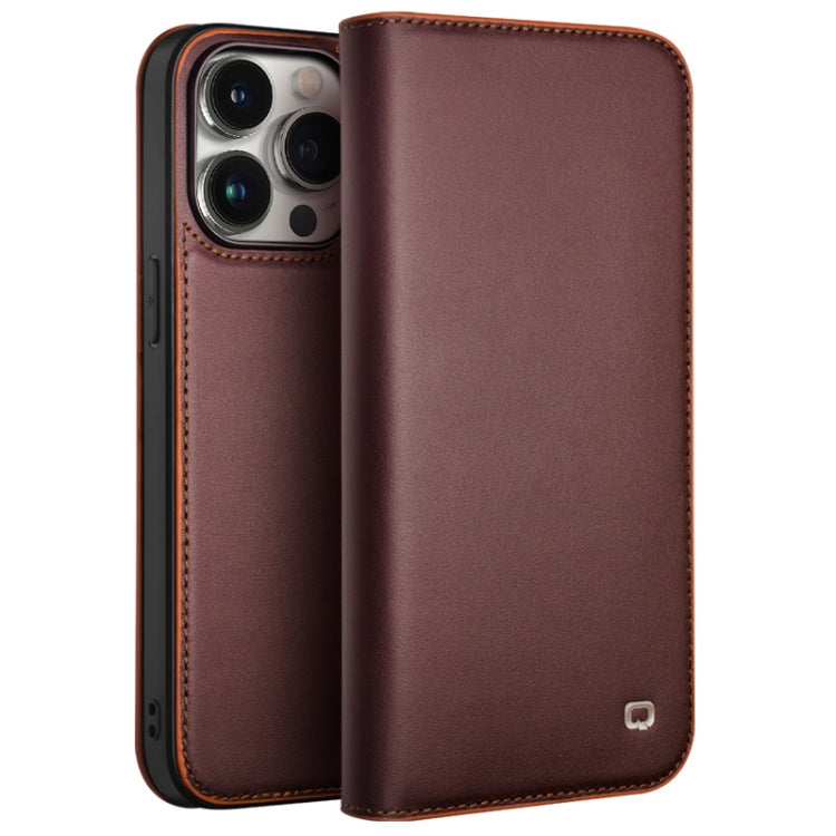 For iPhone 15 Pro QIALINO Classic Gen2 Genuine Leather Phone Case(Brown) - iPhone 15 Pro Cases by QIALINO | Online Shopping South Africa | PMC Jewellery | Buy Now Pay Later Mobicred