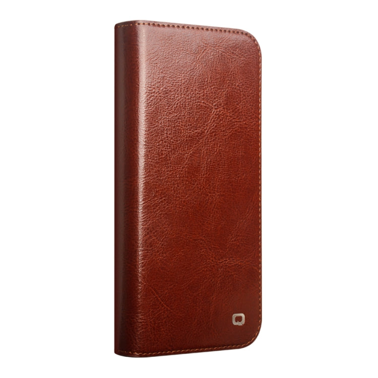 For iPhone 16 Plus QIALINO Classic Genuine Leather Phone Case(Brown) - iPhone 16 Plus Cases by QIALINO | Online Shopping South Africa | PMC Jewellery | Buy Now Pay Later Mobicred