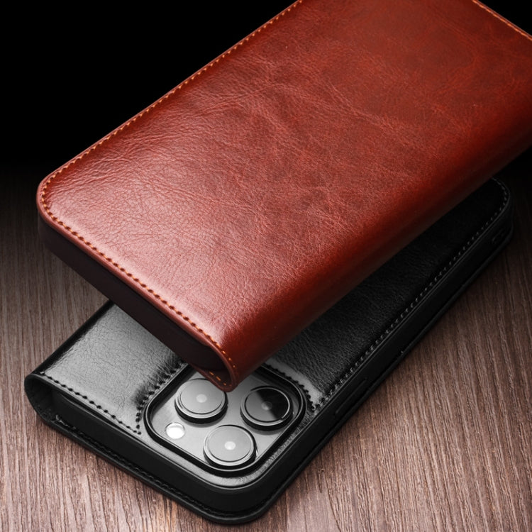 For iPhone 15 QIALINO Classic Genuine Leather Phone Case(Black) - iPhone 15 Cases by QIALINO | Online Shopping South Africa | PMC Jewellery | Buy Now Pay Later Mobicred