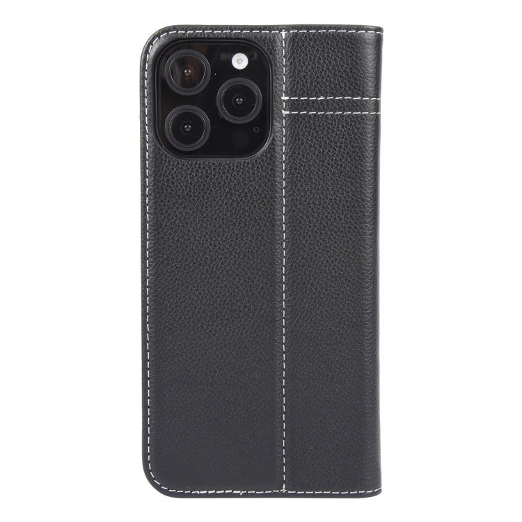 For iPhone 16 Pro Max GEBEI Top-grain Horizontal Flip Leather Phone Case(Black) - iPhone 16 Pro Max Cases by GEBEI | Online Shopping South Africa | PMC Jewellery | Buy Now Pay Later Mobicred