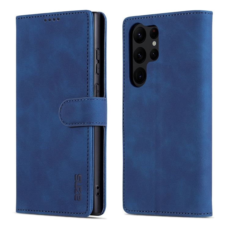 For Samsung Galaxy S24 Ultra 5G AZNS Skin Feel Calf Texture Flip Leather Phone Case(Blue) - Galaxy S24 Ultra 5G Cases by AZNS | Online Shopping South Africa | PMC Jewellery | Buy Now Pay Later Mobicred