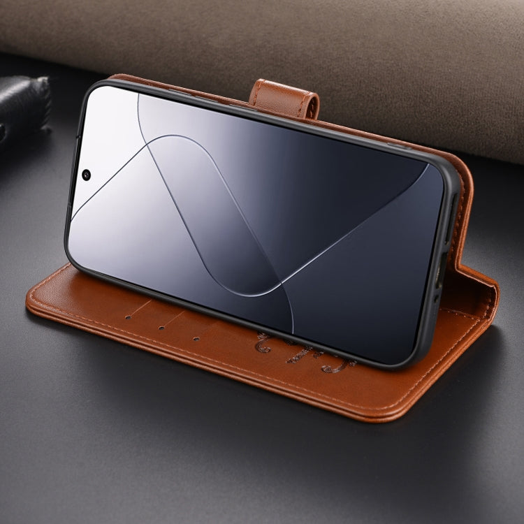 For Xiaomi 14 Pro AZNS Sheepskin Texture Flip Leather Phone Case(Brown) - 14 Pro Cases by AZNS | Online Shopping South Africa | PMC TechLife | Buy Now Pay Later Mobicred