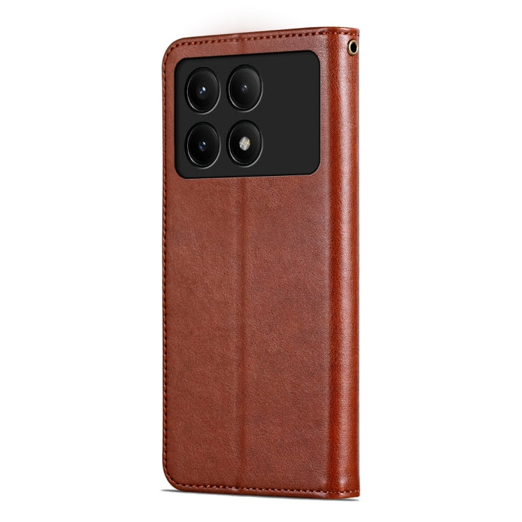 For Xiaomi Redmi K70E AZNS Sheepskin Texture Flip Leather Phone Case(Brown) - K70E Cases by AZNS | Online Shopping South Africa | PMC TechLife | Buy Now Pay Later Mobicred