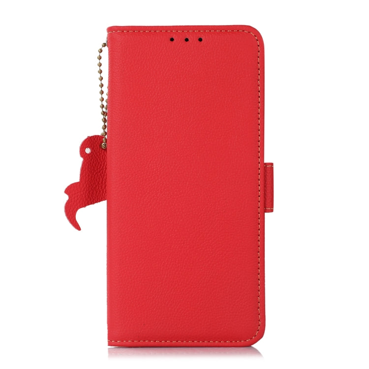 For Huawei Mate 60 Side-Magnetic TJ Genuine Leather RFID Phone Case(Red) - Huawei Cases by PMC TechLife | Online Shopping South Africa | PMC TechLife | Buy Now Pay Later Mobicred