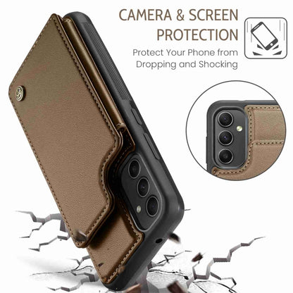 For Samsung Galaxy A54 5G CaseMe C22 Card Slots Holder RFID Anti-theft Phone Case(Brown) - Galaxy Phone Cases by CaseMe | Online Shopping South Africa | PMC Jewellery | Buy Now Pay Later Mobicred