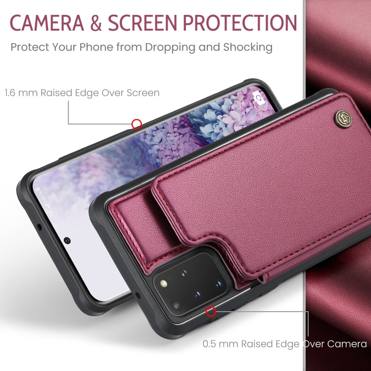 For Samsung Galaxy S20+ CaseMe C22 Card Slots Holder RFID Anti-theft Phone Case(Wine Red) - Galaxy Phone Cases by CaseMe | Online Shopping South Africa | PMC Jewellery | Buy Now Pay Later Mobicred