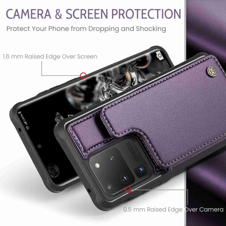 For Samsung Galaxy S20 Ultra CaseMe C22 Card Slots Holder RFID Anti-theft Phone Case(Purple) - Galaxy Phone Cases by CaseMe | Online Shopping South Africa | PMC Jewellery | Buy Now Pay Later Mobicred