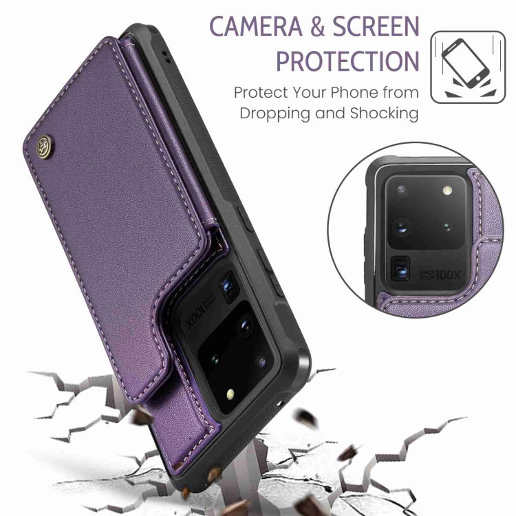 For Samsung Galaxy S20 Ultra CaseMe C22 Card Slots Holder RFID Anti-theft Phone Case(Purple) - Galaxy Phone Cases by CaseMe | Online Shopping South Africa | PMC Jewellery | Buy Now Pay Later Mobicred