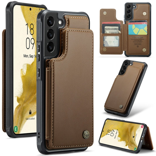 For Samsung Galaxy S22+ 5G CaseMe C22 Card Slots Holder RFID Anti-theft Phone Case(Brown) - Galaxy S22+ 5G Cases by CaseMe | Online Shopping South Africa | PMC Jewellery | Buy Now Pay Later Mobicred