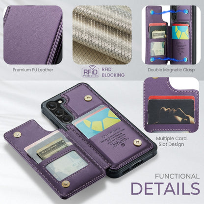 For Samsung Galaxy S23+ 5G CaseMe C22 Card Slots Holder RFID Anti-theft Phone Case(Purple) - Galaxy S23+ 5G Cases by CaseMe | Online Shopping South Africa | PMC Jewellery | Buy Now Pay Later Mobicred