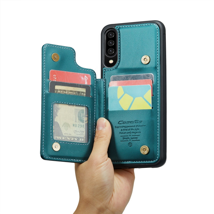 For Samsung Galaxy A30s/A50s/A50 CaseMe C22 Card Slots Holder RFID Anti-theft Phone Case(Blue Green) - Galaxy Phone Cases by CaseMe | Online Shopping South Africa | PMC Jewellery | Buy Now Pay Later Mobicred